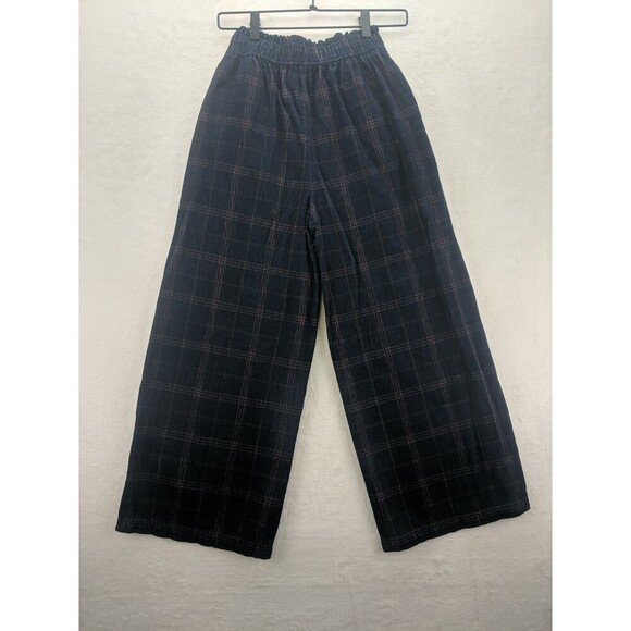 Madewell Corduroy Windowpane Pattern Pull On Wide Leg Trendy Pants Women's XXS - Picture 8 of 9